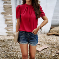 Damen Bluse mit elegante Rüschen und zurückhaltenden Falten WW