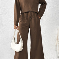 Damen gemütliches Lounge-Set mit strukturiertem Muster WW