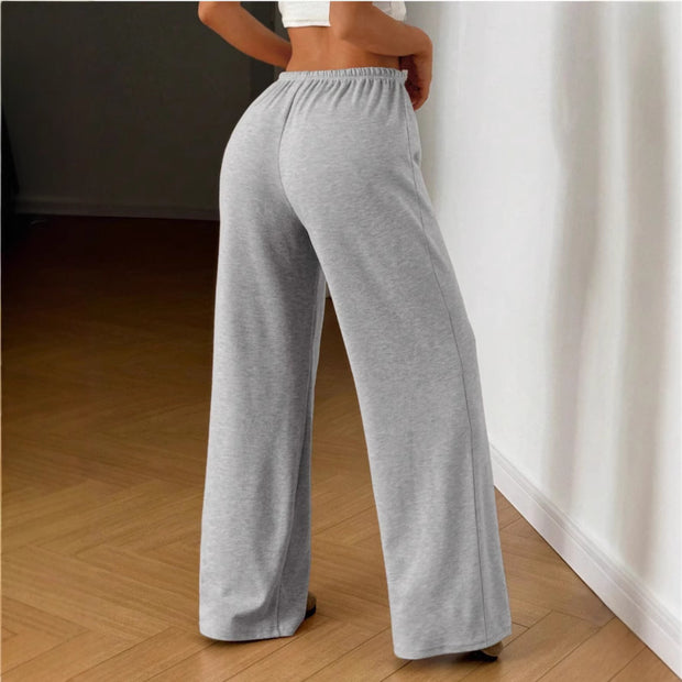 Damen Bequeme und lässige Freizeithose mit hohem Bund und weitem Schnitt WW
