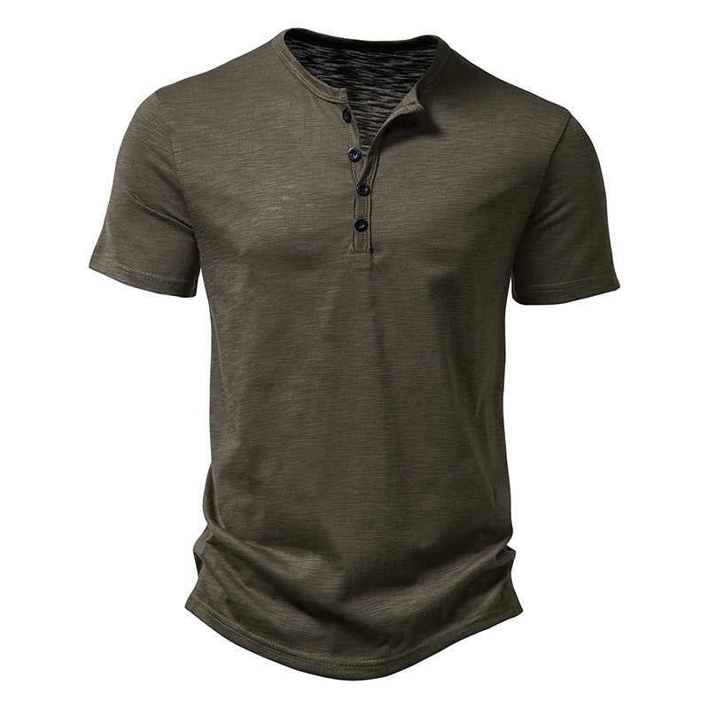 Herren Relaxed Fit Kurzarm Henley-Shirt W&W Mode