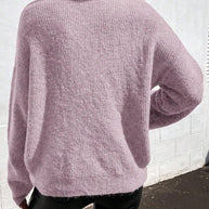 Damen Sportlicher Pullover mit modernem V-Ausschnitt und praktischer Brusttasche WW