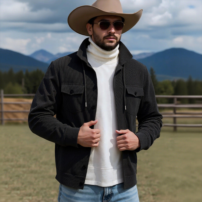 Herren lässige Strickjacke mit praktischen Brusttaschen und modernem Stehkragen WW