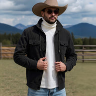 Herren lässige Strickjacke mit praktischen Brusttaschen und modernem Stehkragen WW