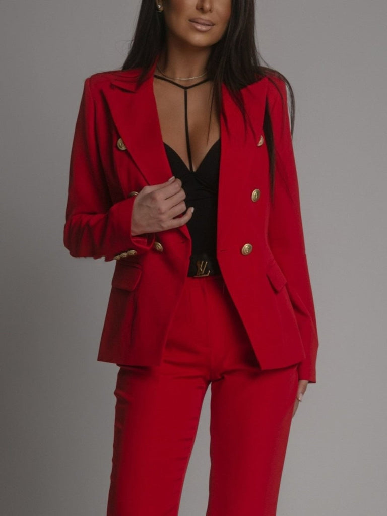 WW | Elegantes Ensemble Aus Blazer Und Doppelknopf Hose