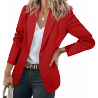 Damen lässiger Blazer mit elegantem Schnitt und praktischen Taschen WW