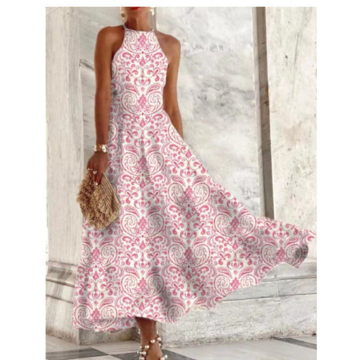 Damen Maxikleid mit elegantem Stehkragen und fließendem Rock W&W Mode