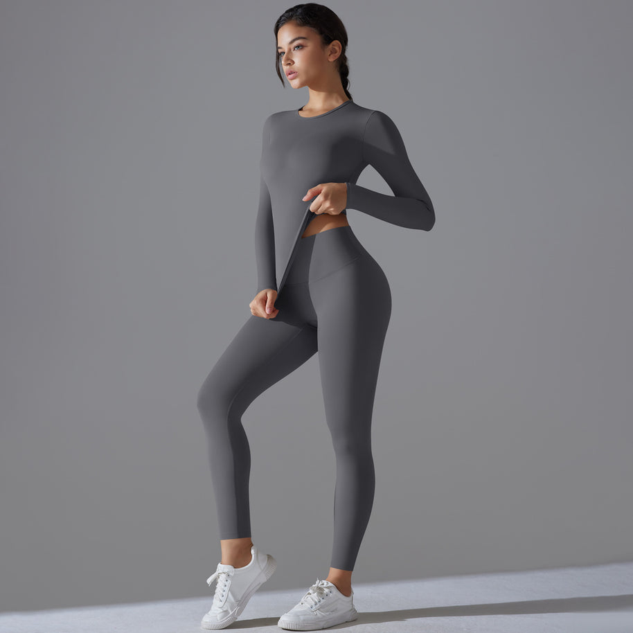 Damen Sport-Set mit langem Ärmel und Leggings WW