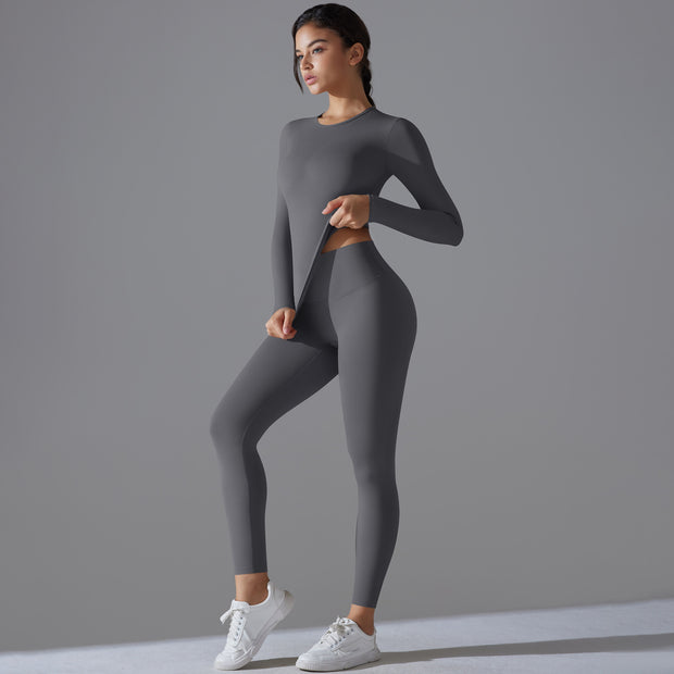 Damen Sport-Set mit langem Ärmel und Leggings WW