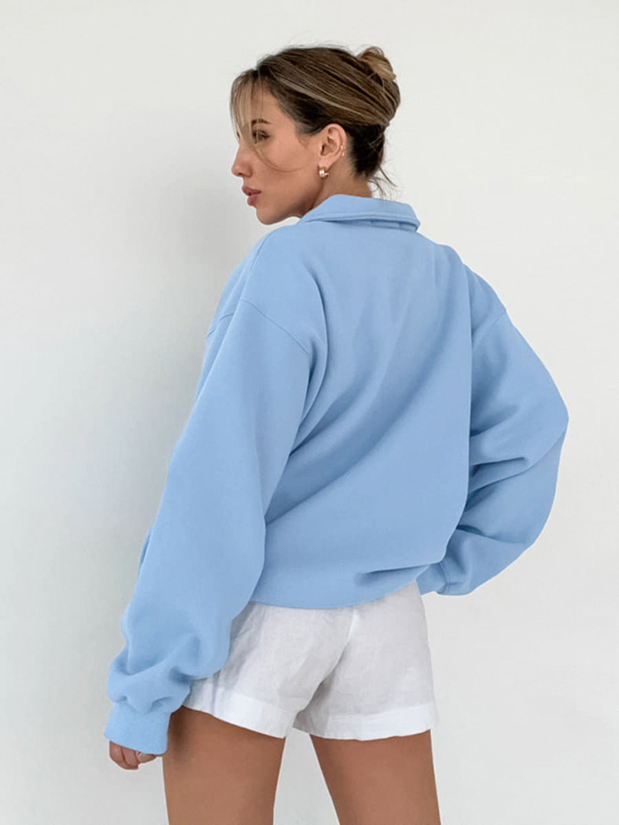 Damen Sportlicher Pullover mit hochwertigem Kragen und lässigem Schnitt WW