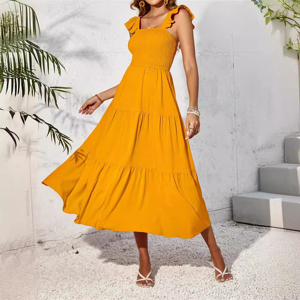 Damen Sommerliches Maxikleid mit zauberhaften Rüschendetails W&W Mode