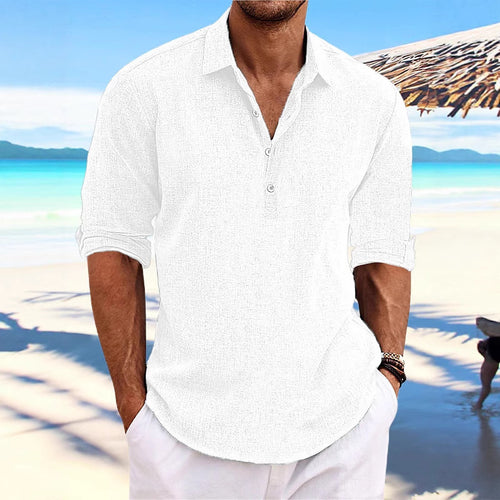 Herren leichter Leinenhemd mit halben Ärmeln WW