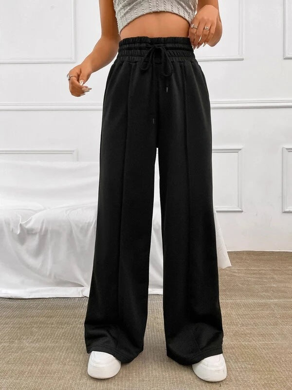 Damen Bequeme und elegante Lounge-Hose mit hohem Bund und praktischen Taschen WW