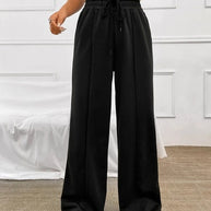 Damen Bequeme und elegante Lounge-Hose mit hohem Bund und praktischen Taschen WW