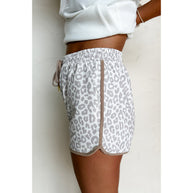 Damen Freizeit-Shorts mit modischem Leopardenmuster und elastischem Bund WW