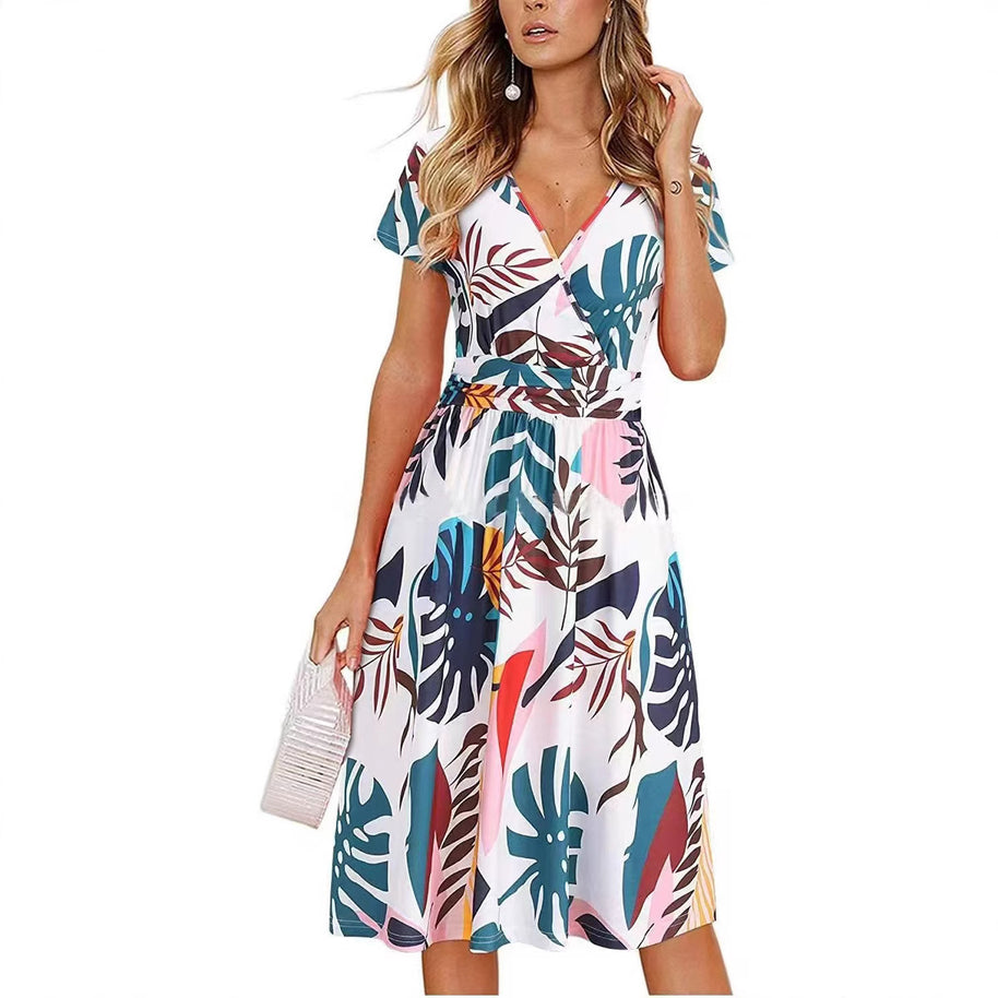 Damen Sommerkleid mit floralen Mustern WW