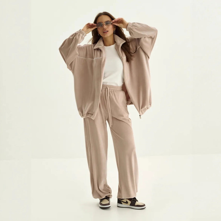 Damen Sportliche Fleece-Jacke mit hohem Kragen WW