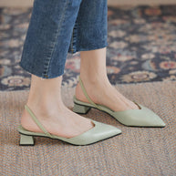 Damen elegante Slingback Pumps mit spitzem Zehenbereich WW