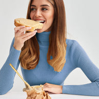 Damen Rollkragenpullover mit geripptem Design und lässigem Schnitt WW