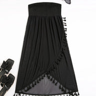 Damen Strandkleid mit raffiniertem Volant und elastischen Anpassungen WW