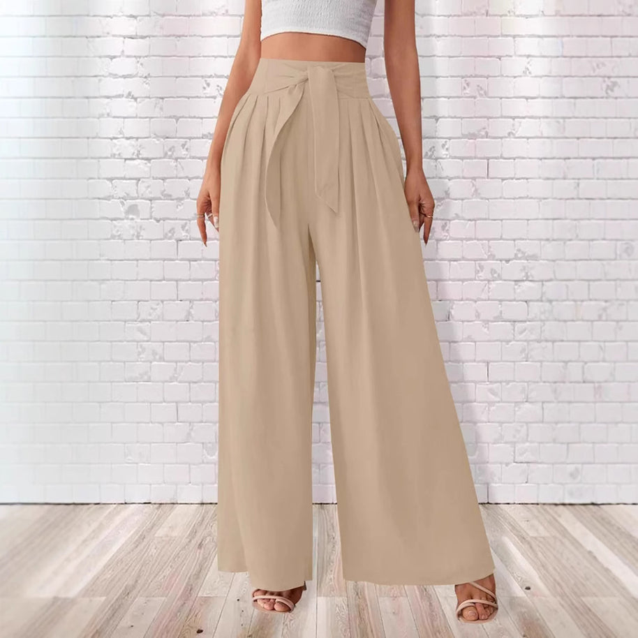 Damen Weite Hose mit hohen Bundfalten WW