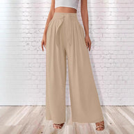 Damen Weite Hose mit hohen Bundfalten WW