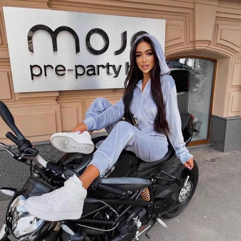 Damen sportlicher Fleece-Jumpsuit mit durchgehendem Reißverschluss WW