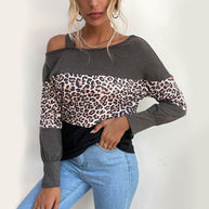 Damen Off-Shoulder Sweatshirt mit tierischem Print und lässigem Schnitt WW