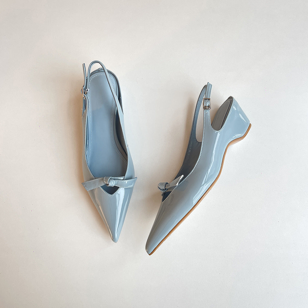 Damen Slingback Ballerinas mit spitzer Zehenpartie und dekorativem Bogen WW