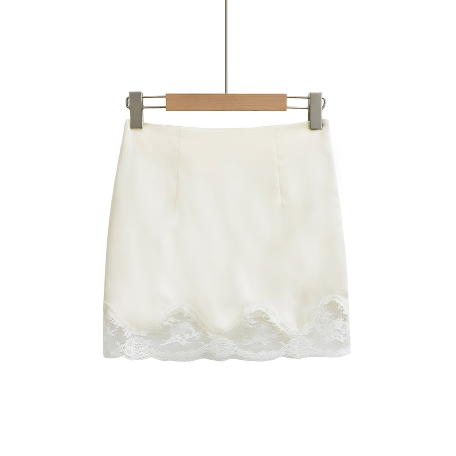 Damen Minirock mit raffiniertem Spitzenbesatz und elegantem Schnitt WW