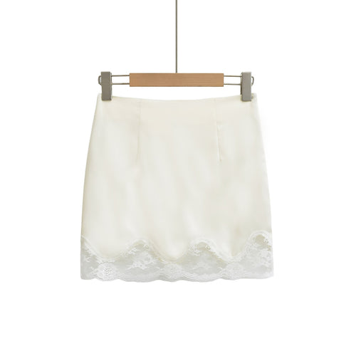 Damen Minirock mit raffiniertem Spitzenbesatz und elegantem Schnitt WW