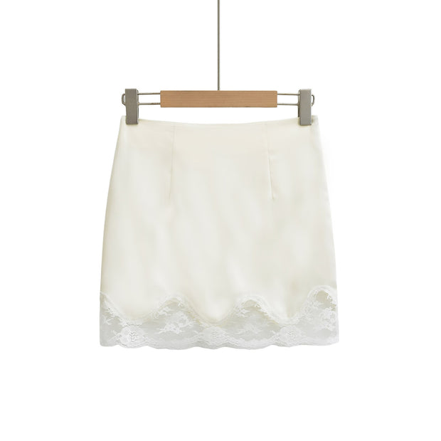 Damen Minirock mit raffiniertem Spitzenbesatz und elegantem Schnitt WW