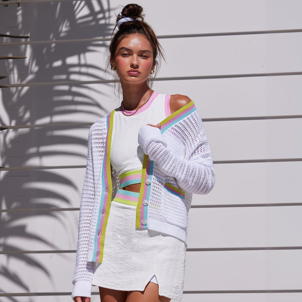 Damen sportliches Crop-Top und Minirock Set WW