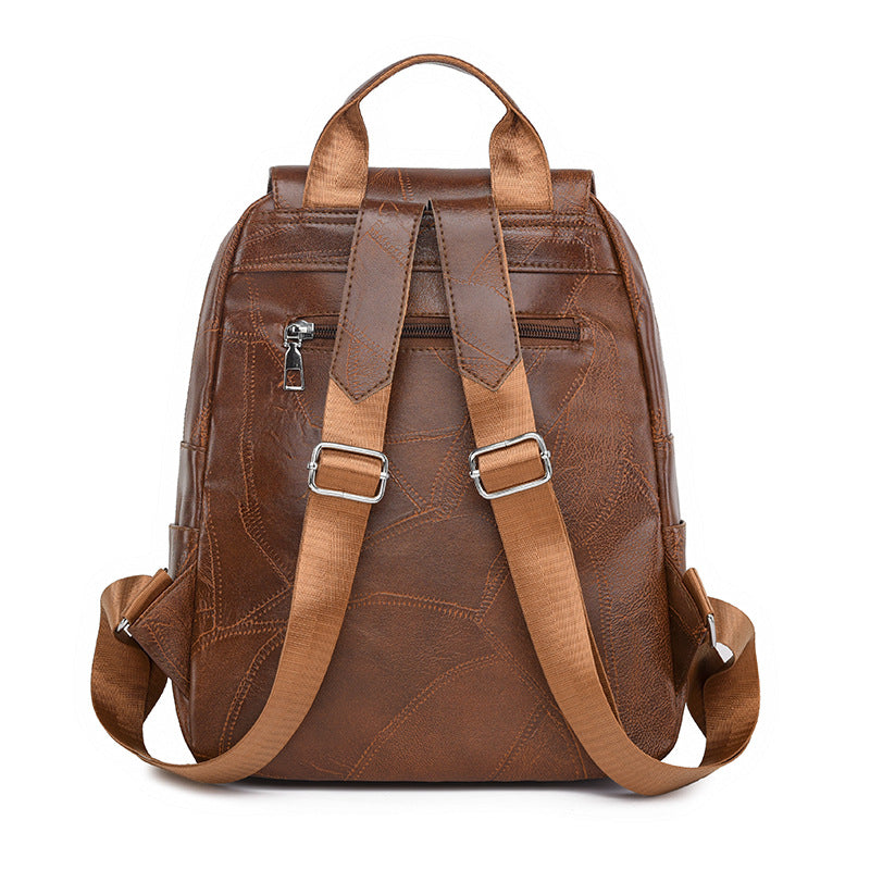 Damen-Lederrucksack mit diebstahlsicherem Design