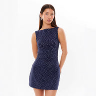 Damen ärmelloses Mini-Kleid mit eleganter Raffung WW