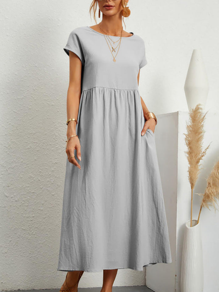 Damen Midikleid mit lässigem Schnitt und seitlichen Taschen W&W Mode