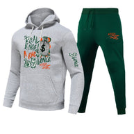 Damen Sportliches Hoodie und Jogginghose Set mit kreativem Grafikdruck WW