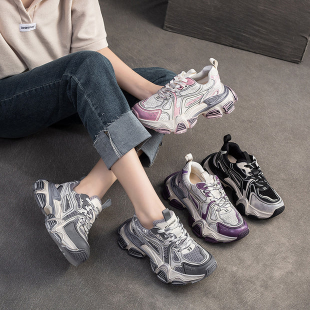 Damen Sportliche Chunky Sneakers mit atmungsaktiver Oberflächenstruktur und innovativer Sohlentechnologie WW