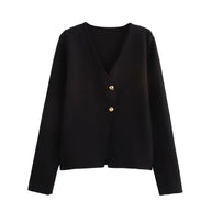 Damen angenehm weicher Strickpullover mit elegantem V-Ausschnitt und maritimen Knopfdetails WW