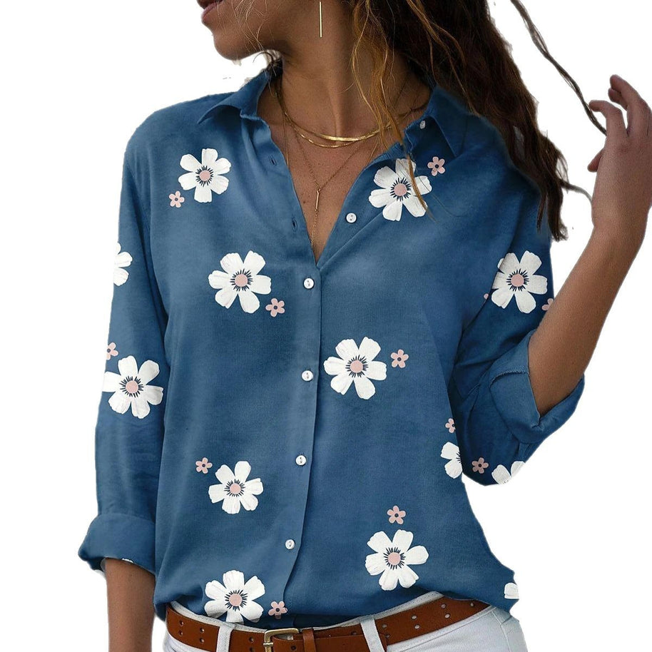 Damen Baumwollbluse mit floralem Muster WW