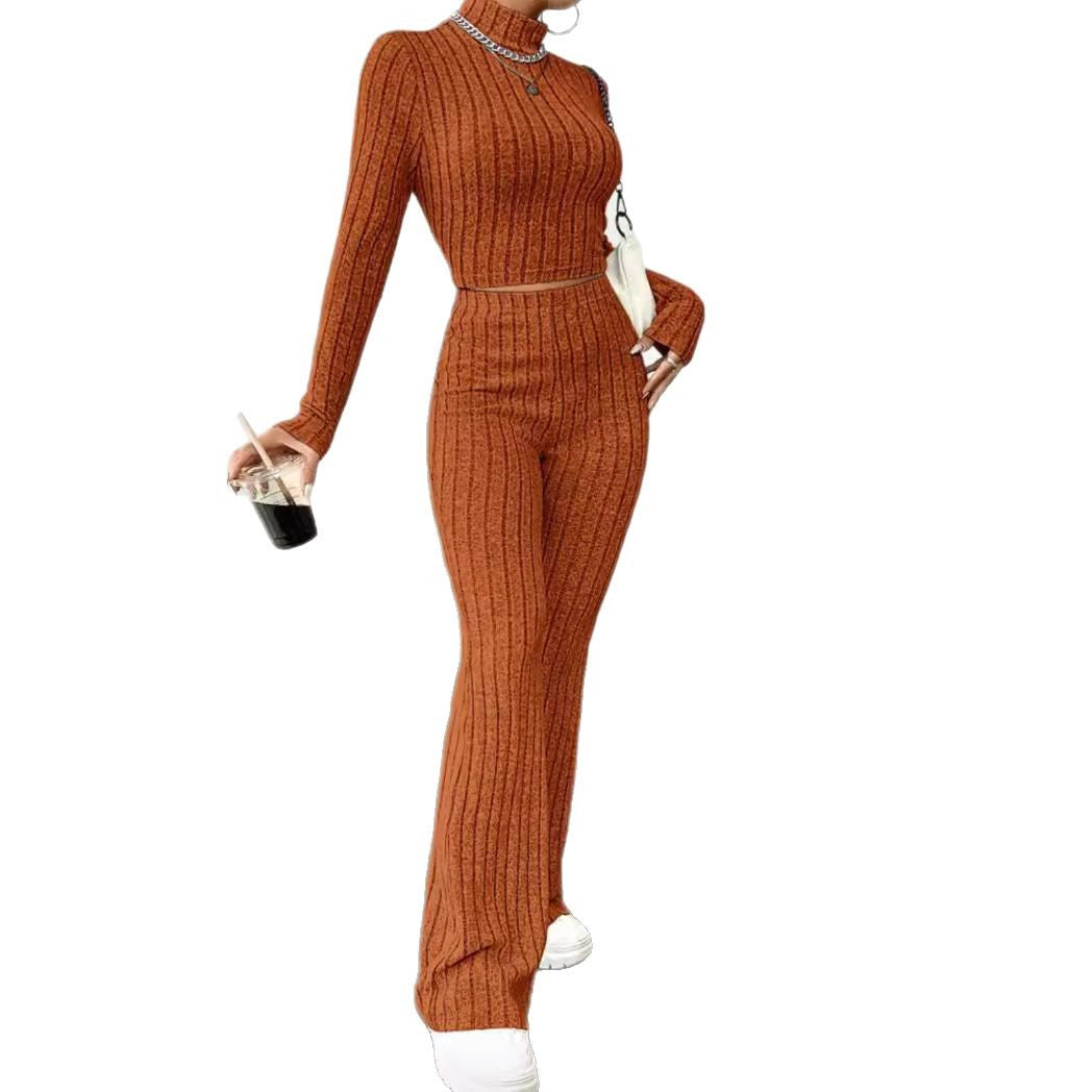 Damen sportliches Rippstrick-Loungewear-Set WW