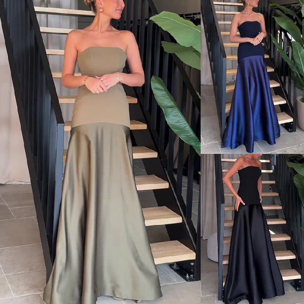 Damen Abendkleid mit elegantem Bustier-Oberteil und schwingendem Saum WW