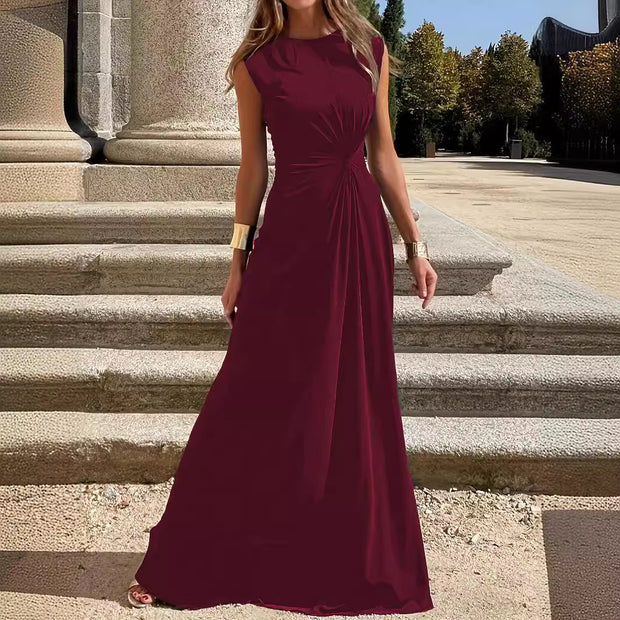 Damen Maxikleid mit elegantem Knoten-Detail und fließendem Schnitt WW