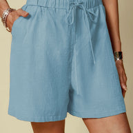 Damen lockere Shorts mit elastischem Bund und praktischen Seitentaschen WW