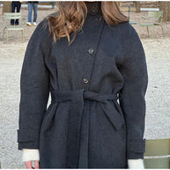Damen bequeme Trenchcoatjacke mit Gürtel und voluminösen Ärmeln WW