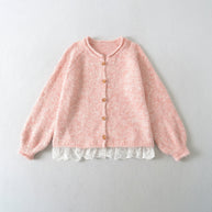 Damen Strickjacke mit elegante Spitzenverzierung WW