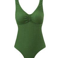 Damen Einteiler Badeanzug mit schickem strukturierte Oberfläche und formendem Effekt WW