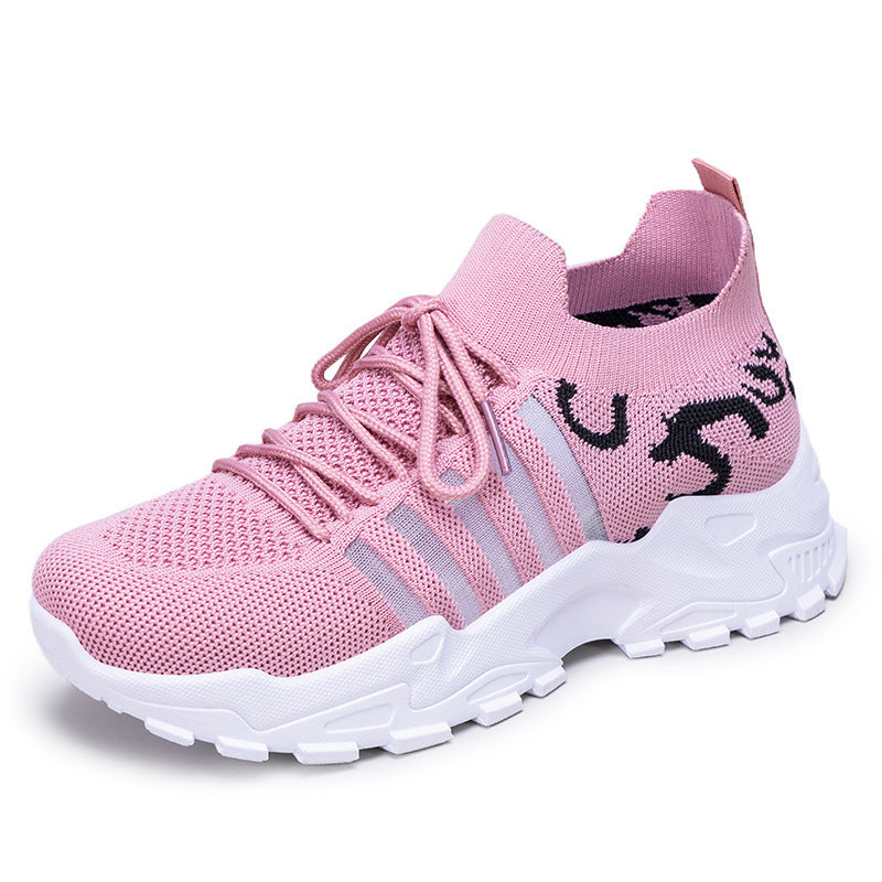 Damen Sportliche Sneaker mit atmungsaktivem Strickoberteil und rutschfester Sohle WW