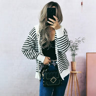 Damen Sportlicher Hoodie mit Streifenmuster und lässigem Schnitt WW