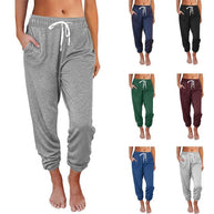 Damen Bequeme und lässige Jogginghose mit elastischem Bund und seitlichen Taschen WW