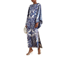 Damen Eleganter Kaftan mit kunstvollem Muster und seitlichen Schlitzen WW